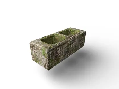 Concrete block old Free low-poly 3D model