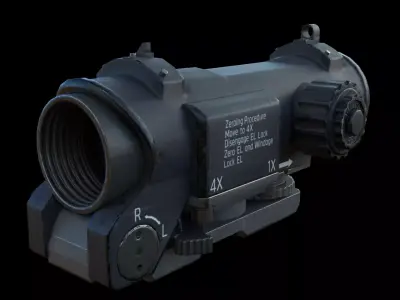 4X-1X Scope Low-poly 3D model