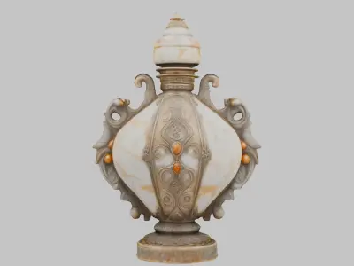 Ornate Perfume Vessel Low-poly 3D model