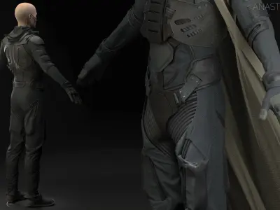 Fremen costume Dune 2021Clo3d Marvelous designer project and OBJ 3D model