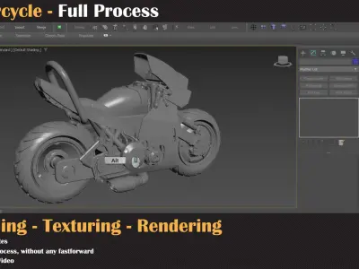 Motorcycle Tutorial Full process   3D model