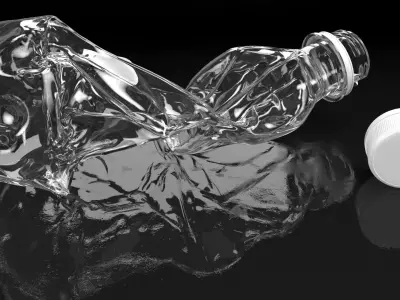 Crushed Empty Plastic Bottles Collection 3D model