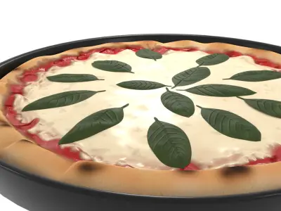Pasties dumplings and pizzas Margherita Pizza 3D model