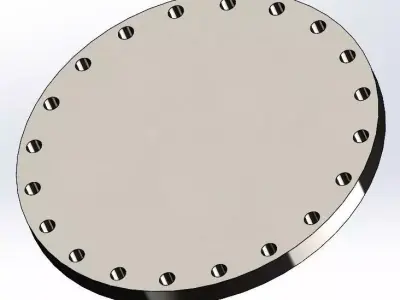 EN1092-1 PN16 Type 05 Blind Flange DN50-600  Industrial Steel 3D model