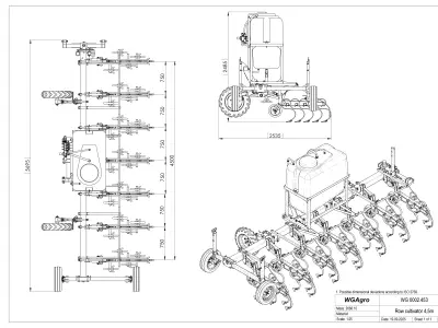 WG 0002 - Inter-row cultivator with liquid fertilizer 400 3D model