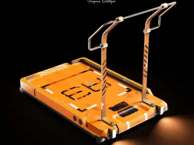 Sci-fi Trolley Low-poly 3D model