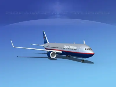Boeing 767-300 United Airlines 2 3D model