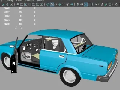 VAZ 2107 LADA RIVA Low-poly 3D model