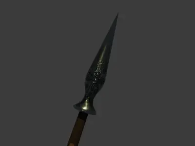 high Details Low-Poly Spear- 800 Polygons  Free low-poly 3D model