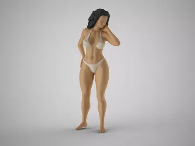 Girl Looking Leaning from Above 3D print model