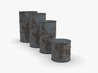 Chemical barrel Low-poly 3D model
