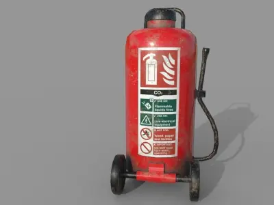 2 Old Fire Extinguishers Low-poly 3D model