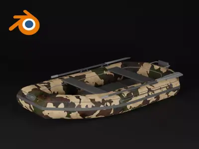 Inflatable Military Boat 3D model