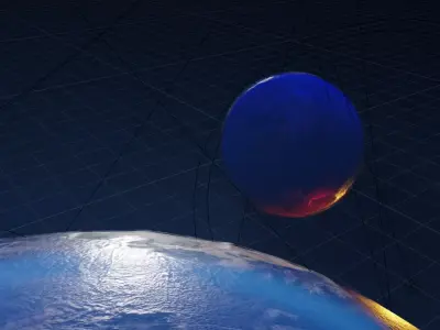 Sci-fi Planet Scene Low-poly 3D model