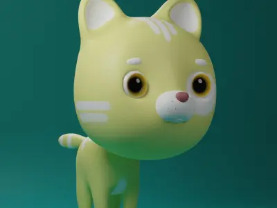 cartoon cat 3D model get