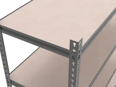 5 Tier Industrial Shelving Unit 3D model