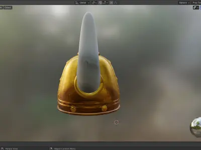 Gold Viking Helmet protective armor accessories 3D model