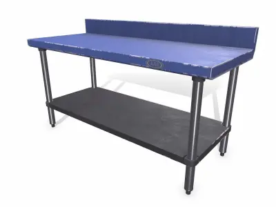 Old Metal Workbench Low-poly PBR Low-poly 3D model