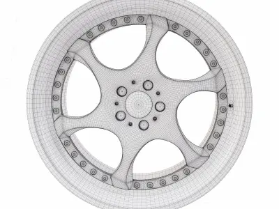 Car Alloy wheel detailed 3d model  3D model