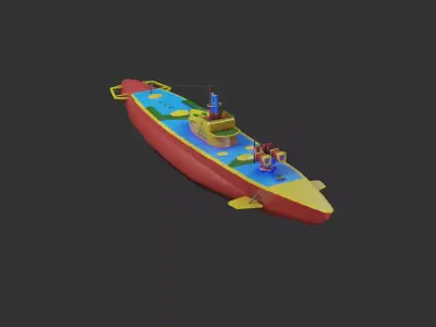 submarine  Low-poly 3D model