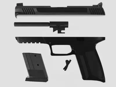 Ruger 57 Pistol Lowpoly Low-poly 3D model