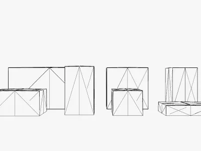 Cardboard Box Low-poly 3D model 3