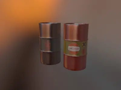 Oil Drum package Low-poly 3D model