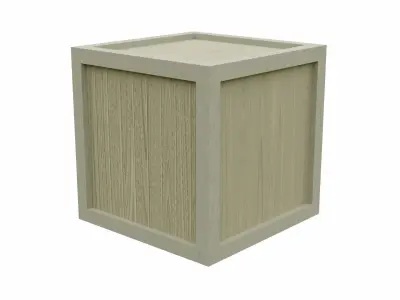 Low Poly Wooden Crate 6 Low-poly 3D model