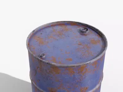 Steel Barrel - Blue - Rusted 3D model