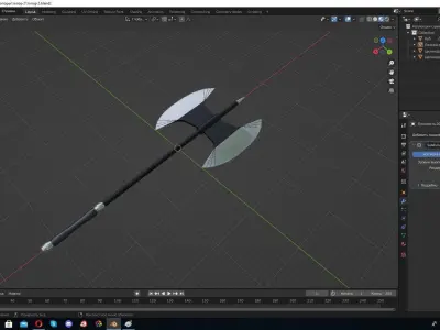 Blender Axe 2 Hi Poly 3D model