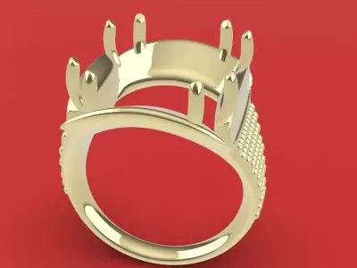 diamond ring Low-poly 3D model
