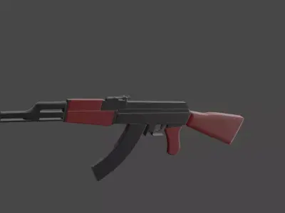 Low Poly AK47 rifle Free low-poly 3D model purchase