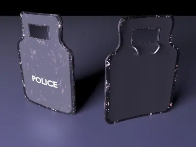police shield Low-poly 3D model buy
