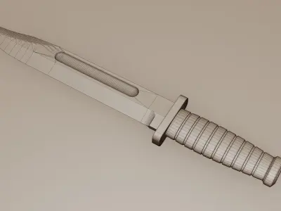 Combat Knife High-Poly Free 3D model