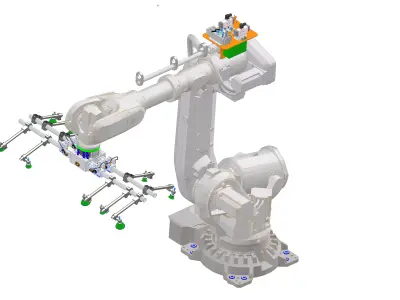 Sheet metal robot tooling for tandem press line 3D model 3D model