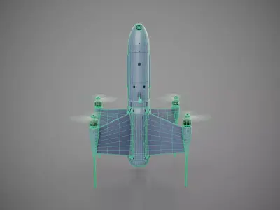 Ukrainian interceptor drone Bagnet Low-poly 3D model