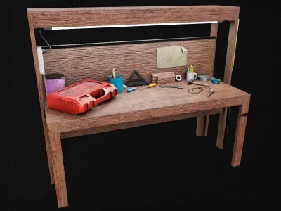 Tool Table Low-poly 3D model