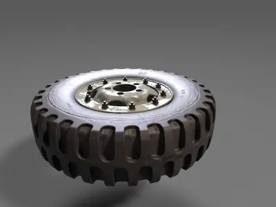 Truck Wheel Low-poly 3D model by sdivin09