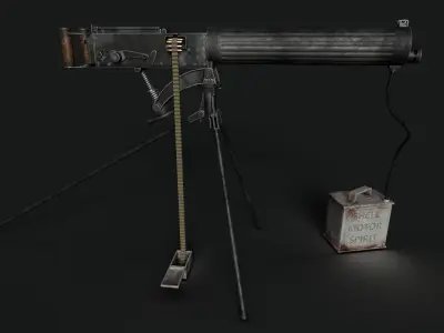 Vickers Machine Gun Low-poly 3D model purchase