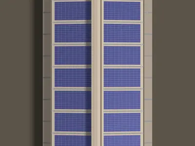 Solar roof on factory 24e01 3D model