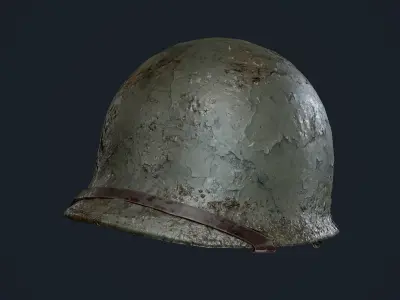 WW2 American Soldier Military Helmet Game Ready Low-poly 3D model get