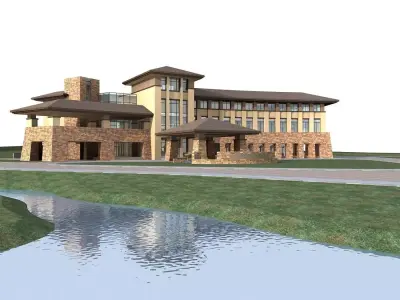 Hotel Building 3D model 26