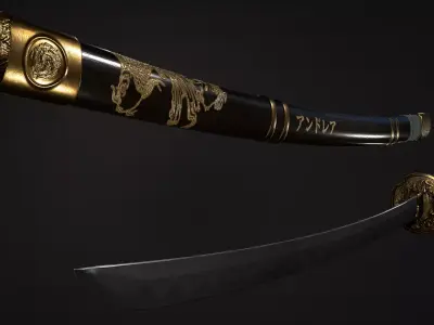 Samurai Katana Low-poly 3D model purchase