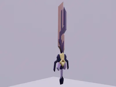 Low poly sword AngleSword Low-poly 3D model