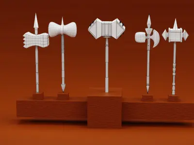 Hammer Low-poly 3D model 43