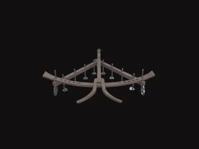 Medieval Harrow Low-poly 3D model
