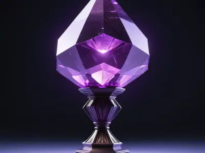 Fantasy Glowing Crystal Pedestal 3D model