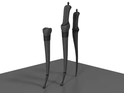 PESH-KABZ samurai sword 3D model