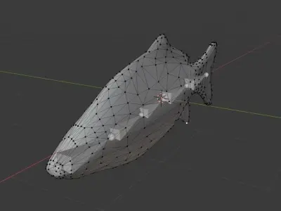 Low Poly Carp fish Free low-poly 3D model