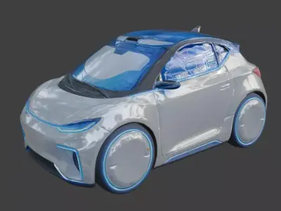 Futuristic Sci-Fi Compact Car 3D  Low-poly 3D model